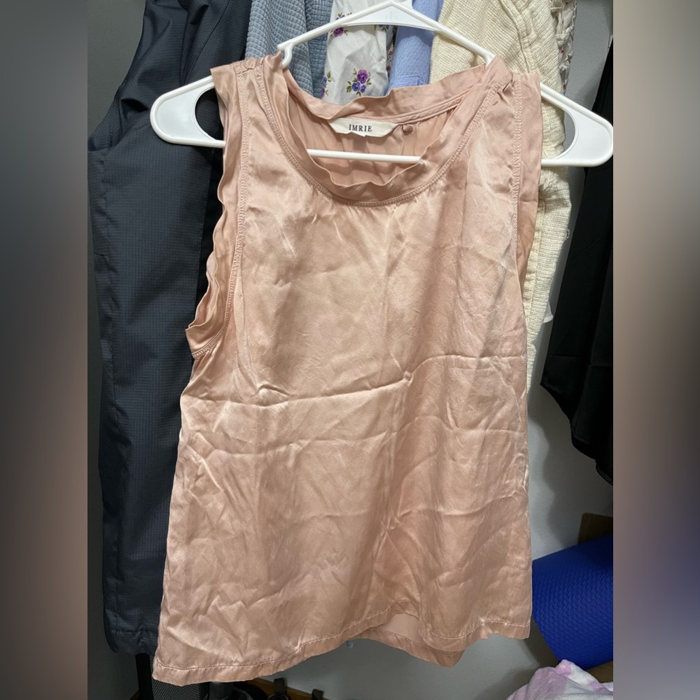 pale blush Imrie light tank satin silk